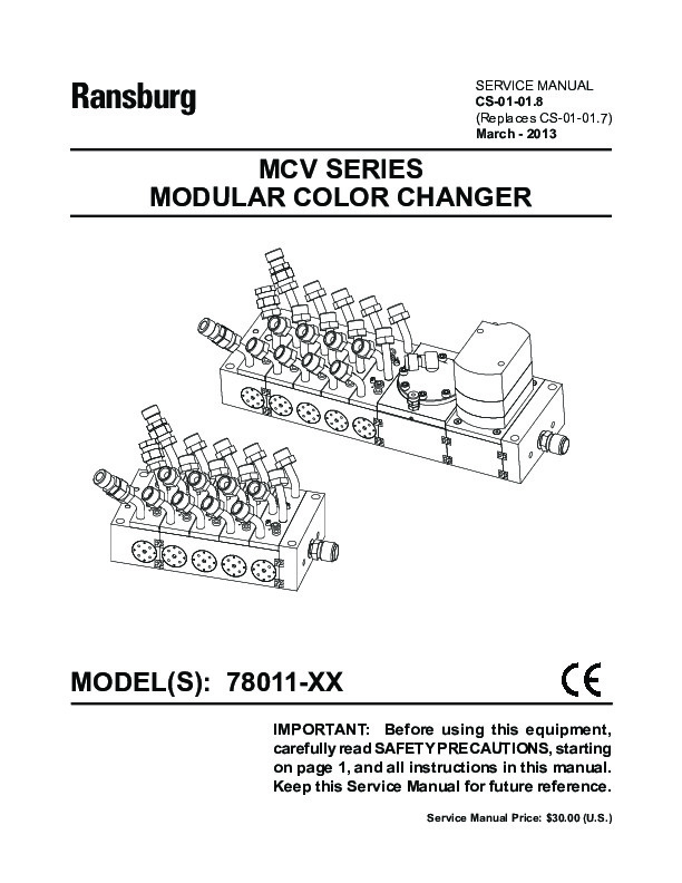 MCV Series Module Color Changer (Serv. Man. CS-01-01.8)