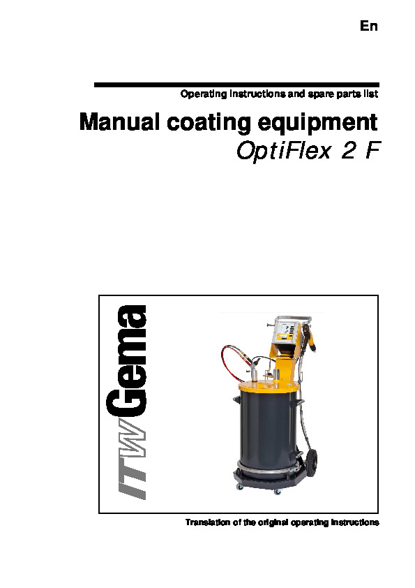 OptiFlex 2 Fluidizer Unit Manual