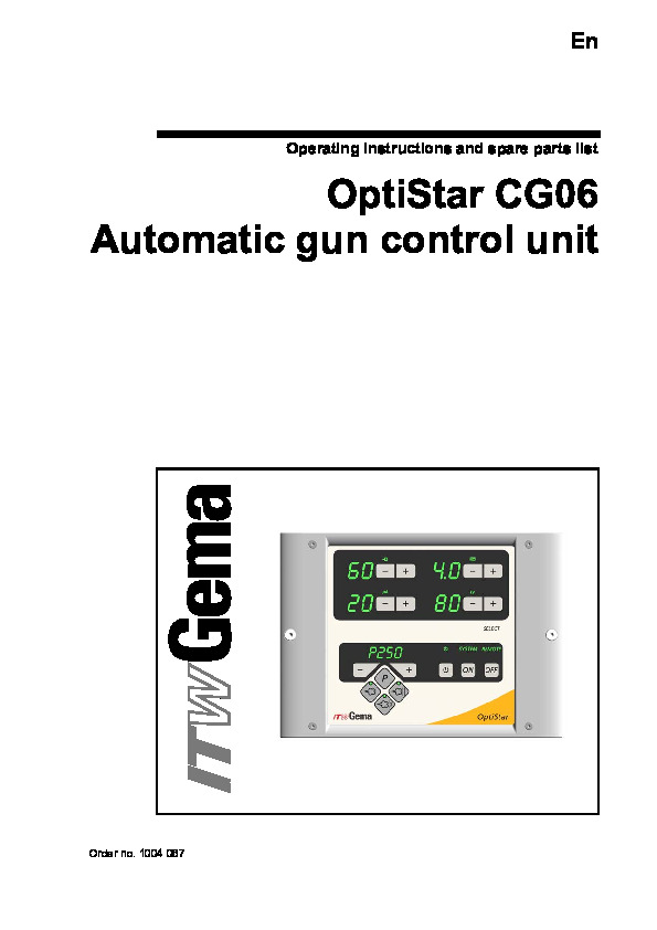 OptiStar CG06Op Automatic gun control unit  Manual12.06