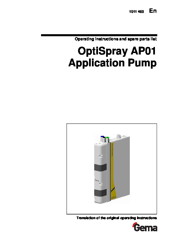 OptiSpray AP01 Pump Manual