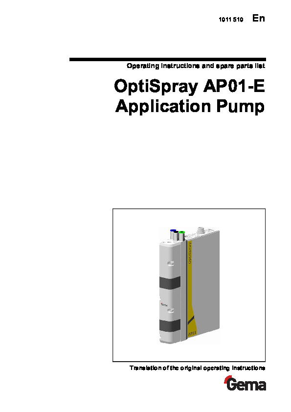 OptiSpray AP01-E  Application Pump