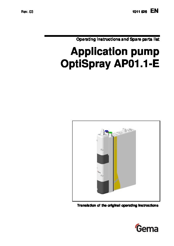 Application pump OptiSpray AP01.1-E