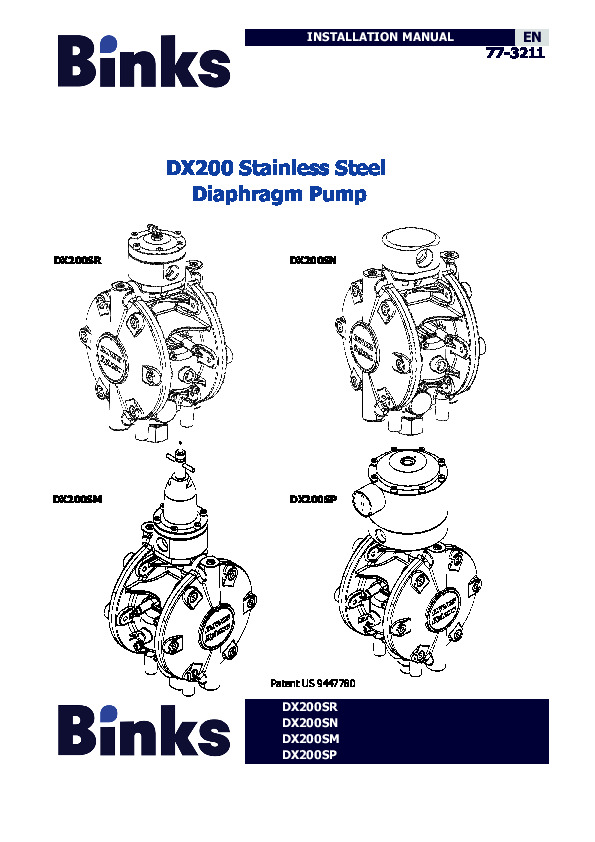 DX200 Stainless Steel Pump 77-3211