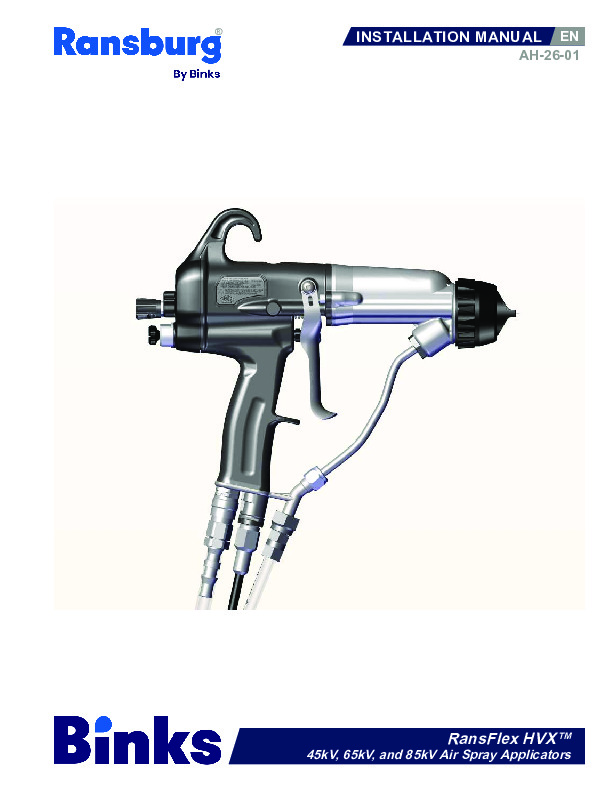 Ransburg HVX Gun Install Manual AH-26-01 E