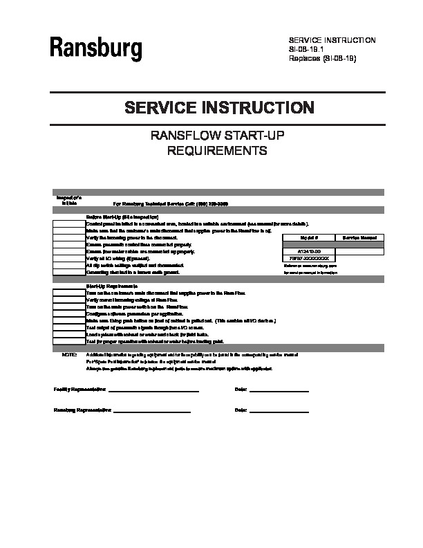 RansFlow Start-Up Requirements SI08191si