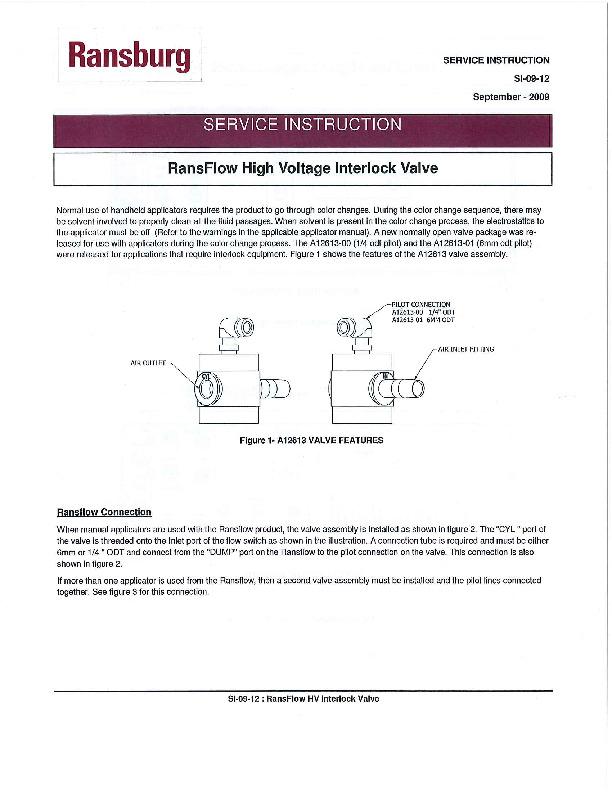 RansFlow HV Interlock Serv Instructions SI0912si