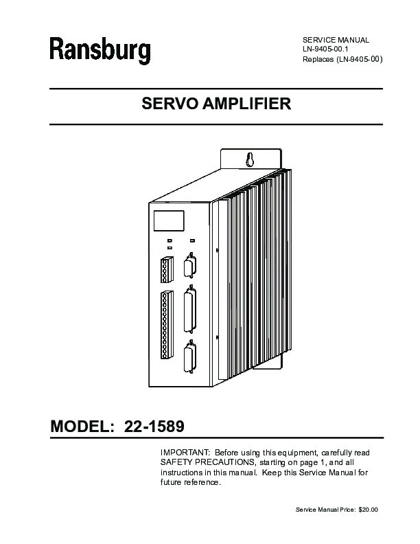 Ransburg RCS-2 Servo Amp LN9405001sm