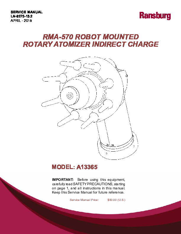 Ransburg - RMA-570 Robot Mounted Indirect Charge Service Manual