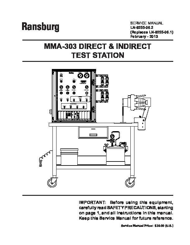 RMA 303 Diredt/Indirect, Evolver 303/NE Test Stand Service Manual