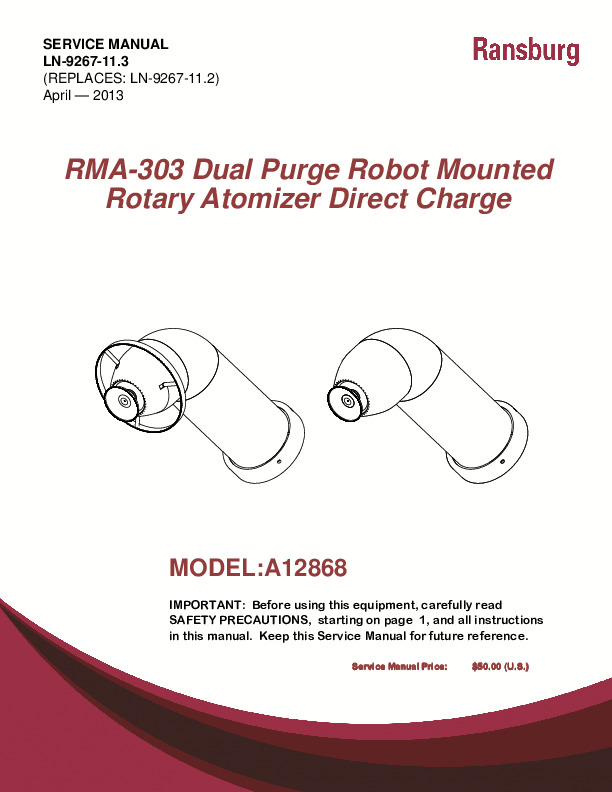 RMA-303 Dual Purge Robot  Service Manual