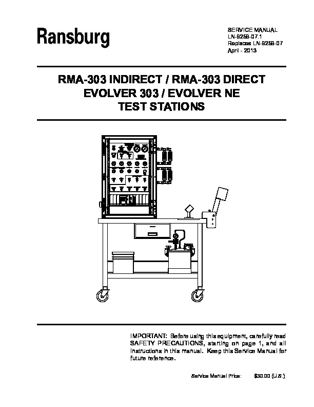 MMA 303 Indirect/Direct Test Stand Service Manual