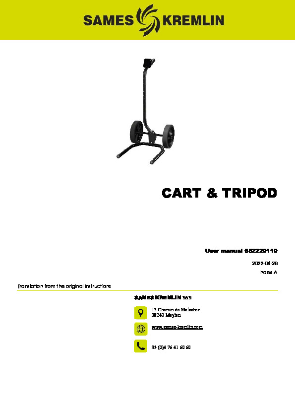 CART & TRIPOD  User manual 582220110