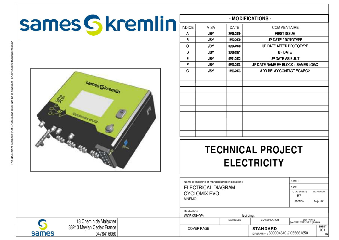 Cyclomix® Evo Electrical diagram