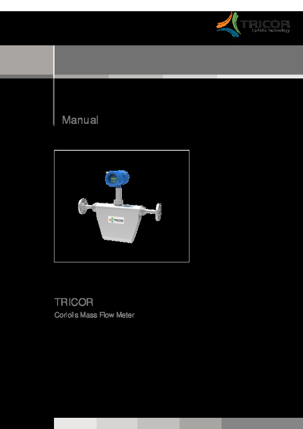 TRICOR Coriolis Mass Flow Meter Manual