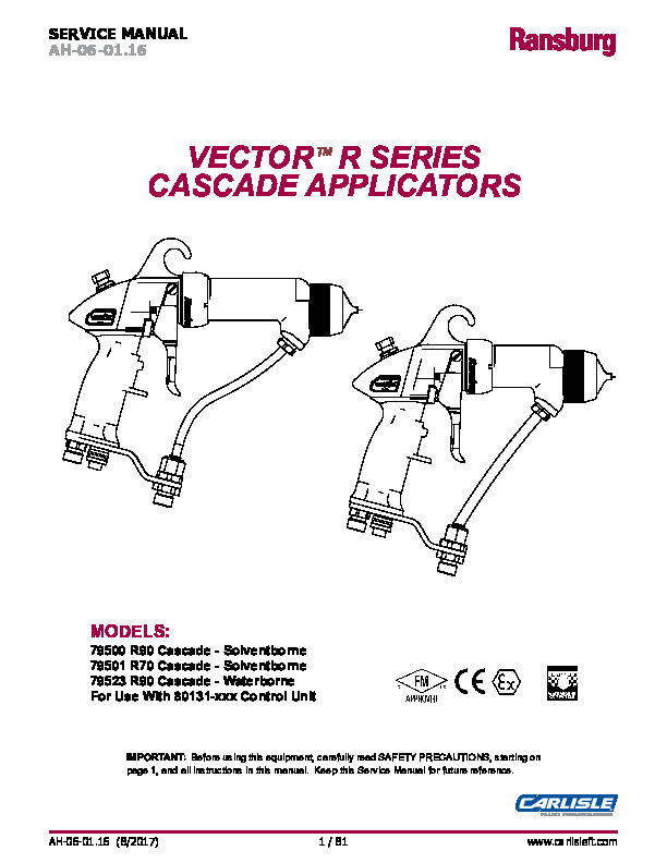 Vector R Series Cascade Guns (AH-06-01.16 Vector R Series) 